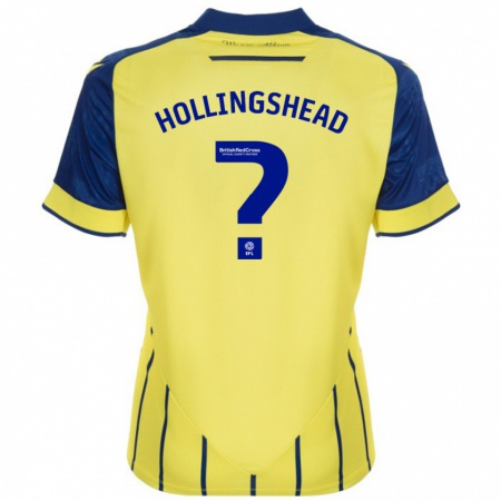 Kandiny Kinder Ronnie Hollingshead #0 Gelb Blau Auswärtstrikot Trikot 2024/25 T-Shirt