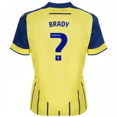 Kandiny Kinder Louis Brady #0 Gelb Blau Auswärtstrikot Trikot 2024/25 T-Shirt