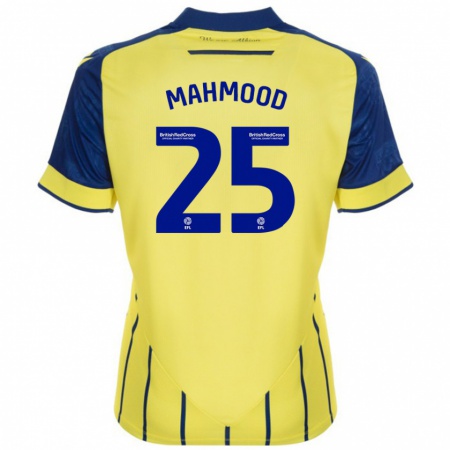 Kandiny Kinder Mahmood #25 Gelb Blau Auswärtstrikot Trikot 2024/25 T-Shirt