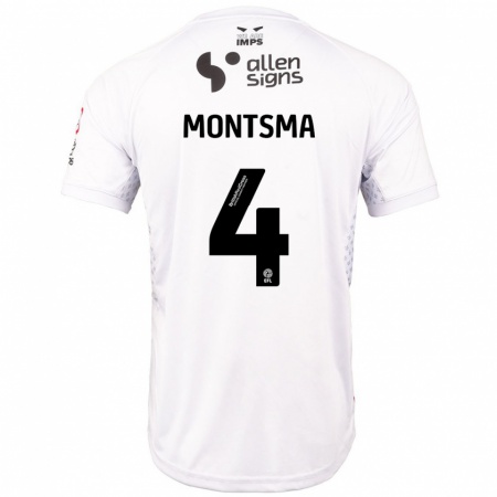 Kandiny Kinder Lewis Montsma #4 Rot Weiß Auswärtstrikot Trikot 2024/25 T-Shirt