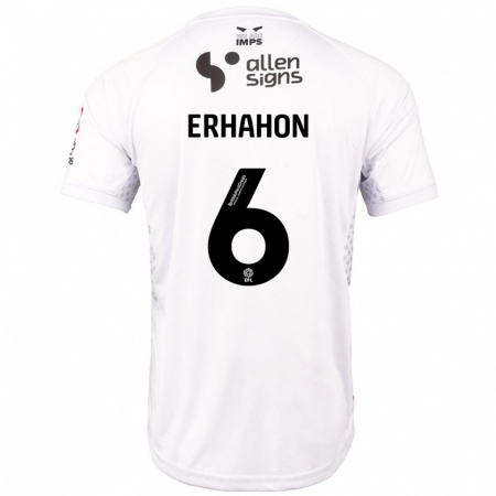 Kandiny Kinder Ethan Erhahon #6 Rot Weiß Auswärtstrikot Trikot 2024/25 T-Shirt