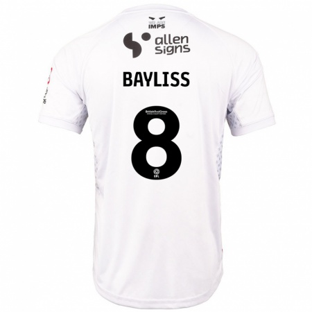 Kandiny Kinder Tom Bayliss #8 Rot Weiß Auswärtstrikot Trikot 2024/25 T-Shirt