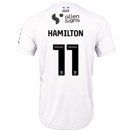 Kandiny Kinder Ethan Hamilton #11 Rot Weiß Auswärtstrikot Trikot 2024/25 T-Shirt