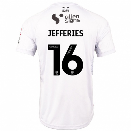 Kandiny Kinder Dom Jefferies #16 Rot Weiß Auswärtstrikot Trikot 2024/25 T-Shirt