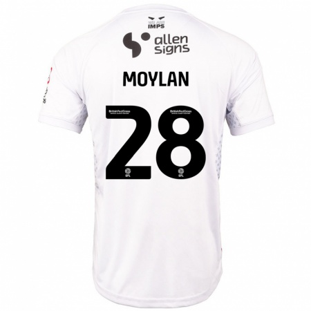 Kandiny Kinder Jack Moylan #28 Rot Weiß Auswärtstrikot Trikot 2024/25 T-Shirt