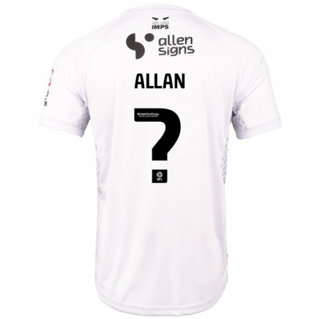 Kandiny Kinder Isaac Allan #0 Rot Weiß Auswärtstrikot Trikot 2024/25 T-Shirt