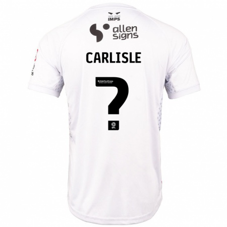 Kandiny Kinder Charlie Carlisle #0 Rot Weiß Auswärtstrikot Trikot 2024/25 T-Shirt