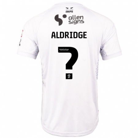 Kandiny Kinder Orin Aldridge #0 Rot Weiß Auswärtstrikot Trikot 2024/25 T-Shirt