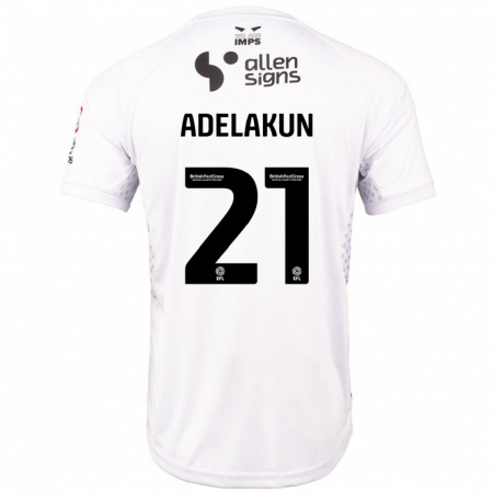 Kandiny Kinder Hakeeb Adelakun #21 Rot Weiß Auswärtstrikot Trikot 2024/25 T-Shirt