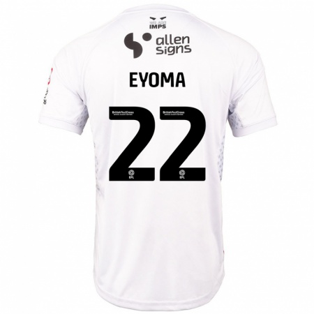 Kandiny Kinder Timothy Eyoma #22 Rot Weiß Auswärtstrikot Trikot 2024/25 T-Shirt