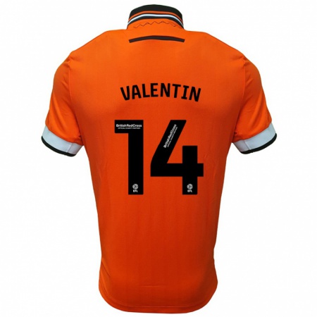 Kandiny Kinder Pol Valentín #14 Orange Weiß Auswärtstrikot Trikot 2024/25 T-Shirt