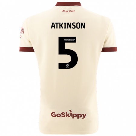 Kandiny Kinder Rob Atkinson #5 Cremeweiß Auswärtstrikot Trikot 2024/25 T-Shirt