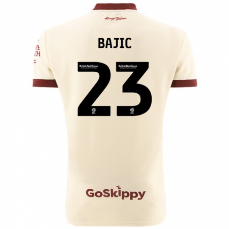 Kandiny Kinder Stefan Bajic #23 Cremeweiß Auswärtstrikot Trikot 2024/25 T-Shirt