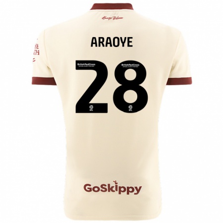 Kandiny Kinder Raphael Araoye #28 Cremeweiß Auswärtstrikot Trikot 2024/25 T-Shirt