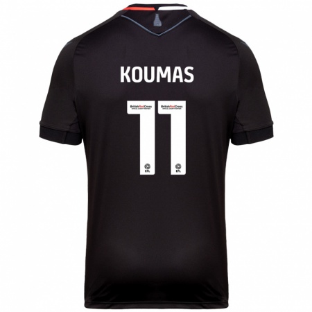 Kandiny Kinder Lewis Koumas #11 Schwarz Auswärtstrikot Trikot 2024/25 T-Shirt