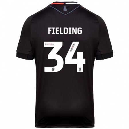 Kandiny Kinder Frank Fielding #34 Schwarz Auswärtstrikot Trikot 2024/25 T-Shirt