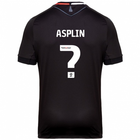 Kandiny Kinder Max Asplin #0 Schwarz Auswärtstrikot Trikot 2024/25 T-Shirt