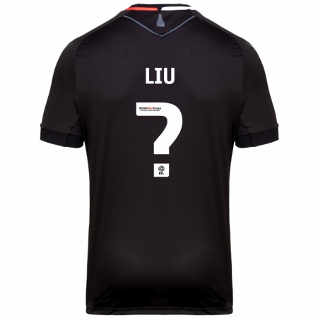 Kandiny Kinder Ryan Liu #0 Schwarz Auswärtstrikot Trikot 2024/25 T-Shirt