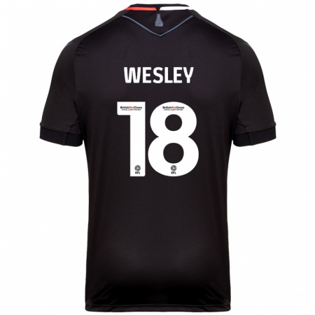 Kandiny Kinder Wesley Moraes #18 Schwarz Auswärtstrikot Trikot 2024/25 T-Shirt