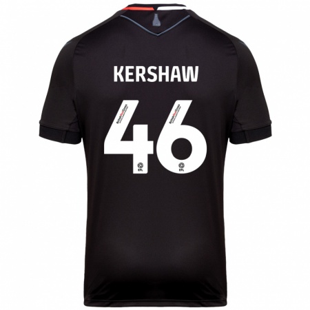 Kandiny Kinder Ben Kershaw #46 Schwarz Auswärtstrikot Trikot 2024/25 T-Shirt