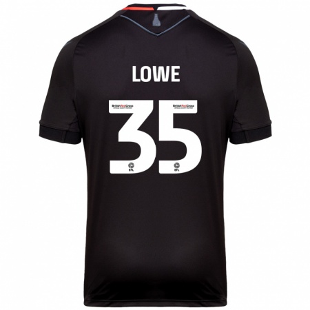 Kandiny Kinder Nathan Lowe #35 Schwarz Auswärtstrikot Trikot 2024/25 T-Shirt