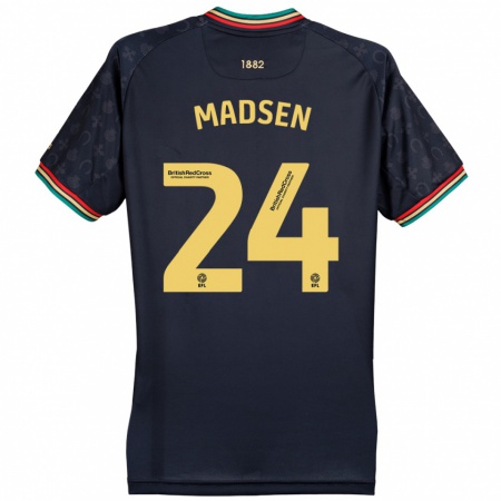 Kandiny Kinder Nicolas Madsen #24 Dunkelmarineblau Auswärtstrikot Trikot 2024/25 T-Shirt