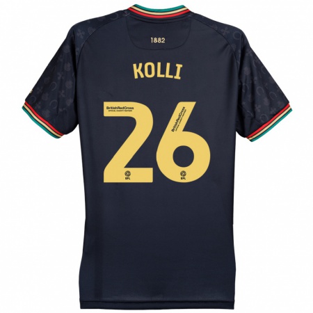 Kandiny Kinder Rayan Kolli #26 Dunkelmarineblau Auswärtstrikot Trikot 2024/25 T-Shirt