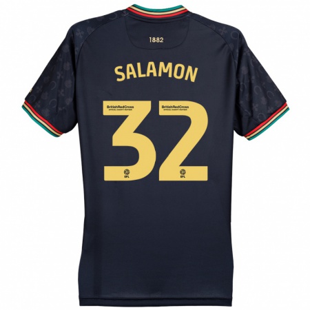 Kandiny Kinder Matteo Salamon #32 Dunkelmarineblau Auswärtstrikot Trikot 2024/25 T-Shirt