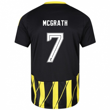 Kandiny Kinder Jamie Mcgrath #7 Schwarz Gelb Auswärtstrikot Trikot 2024/25 T-Shirt