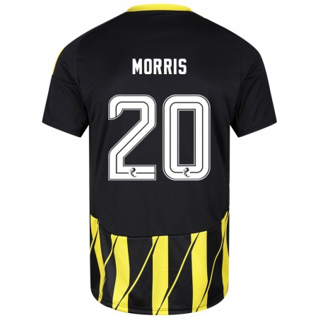 Kandiny Kinder Shayden Morris #20 Schwarz Gelb Auswärtstrikot Trikot 2024/25 T-Shirt