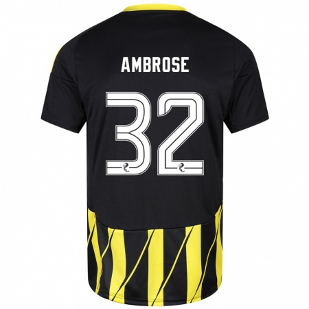 Kandiny Kinder Peter Ambrose #32 Schwarz Gelb Auswärtstrikot Trikot 2024/25 T-Shirt