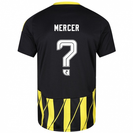 Kandiny Kinder Jamie Mercer #0 Schwarz Gelb Auswärtstrikot Trikot 2024/25 T-Shirt