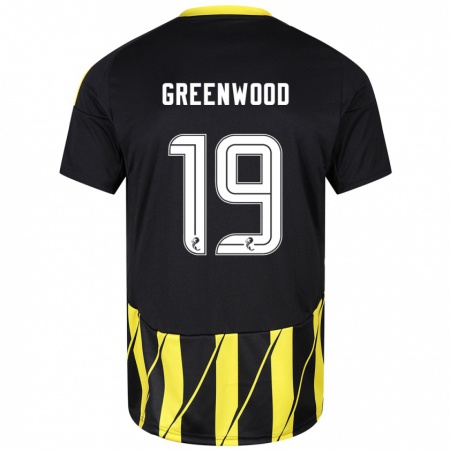 Kandiny Kinder Brodie Greenwood #19 Schwarz Gelb Auswärtstrikot Trikot 2024/25 T-Shirt