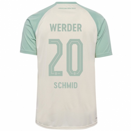 Kandiny Kinder Romano Schmid #20 Cremeweiß Hellgrün Auswärtstrikot Trikot 2024/25 T-Shirt