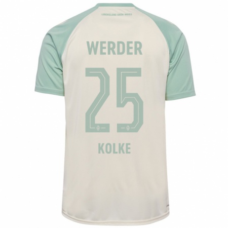 Kandiny Kinder Markus Kolke #25 Cremeweiß Hellgrün Auswärtstrikot Trikot 2024/25 T-Shirt