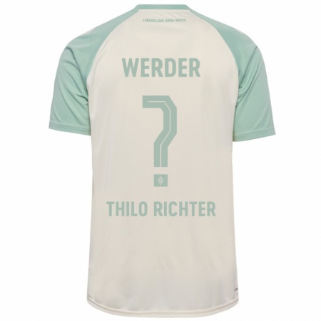 Kandiny Kinder Jasper Thilo Richter #0 Cremeweiß Hellgrün Auswärtstrikot Trikot 2024/25 T-Shirt