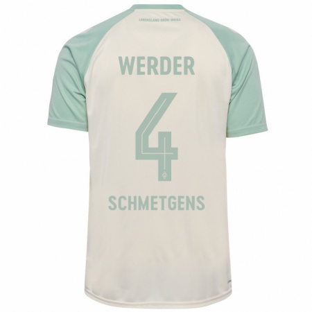 Kandiny Kinder Mick Schmetgens #4 Cremeweiß Hellgrün Auswärtstrikot Trikot 2024/25 T-Shirt