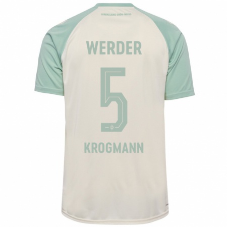 Kandiny Kinder Avid Krogmann #5 Cremeweiß Hellgrün Auswärtstrikot Trikot 2024/25 T-Shirt