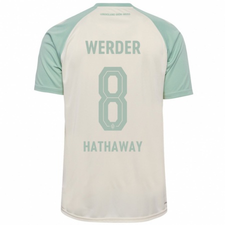 Kandiny Kinder Max Hathaway #8 Cremeweiß Hellgrün Auswärtstrikot Trikot 2024/25 T-Shirt