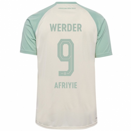 Kandiny Kinder Neal Afriyie #9 Cremeweiß Hellgrün Auswärtstrikot Trikot 2024/25 T-Shirt