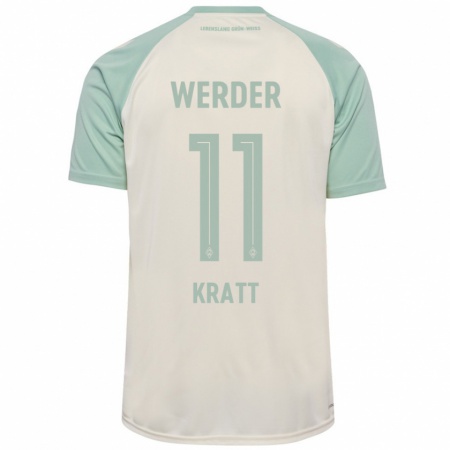 Kandiny Kinder Ronan Kratt #11 Cremeweiß Hellgrün Auswärtstrikot Trikot 2024/25 T-Shirt