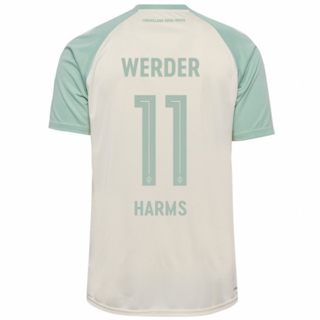 Kandiny Kinder Noah Harms #11 Cremeweiß Hellgrün Auswärtstrikot Trikot 2024/25 T-Shirt