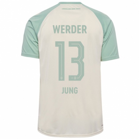 Kandiny Kinder Seong-Hyeon Jung #13 Cremeweiß Hellgrün Auswärtstrikot Trikot 2024/25 T-Shirt