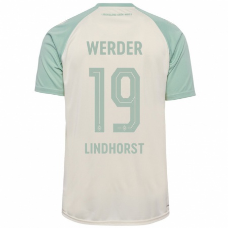 Kandiny Kinder Jerrit Lindhorst #19 Cremeweiß Hellgrün Auswärtstrikot Trikot 2024/25 T-Shirt