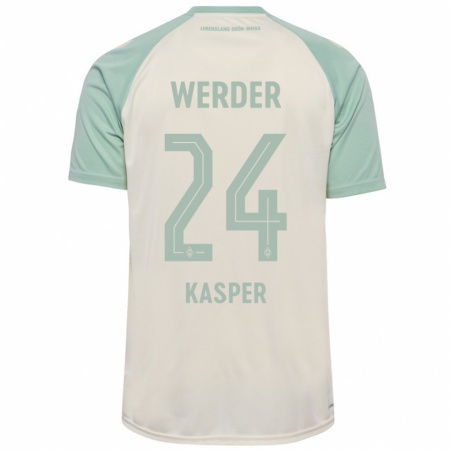 Kandiny Kinder Dominik Kasper #24 Cremeweiß Hellgrün Auswärtstrikot Trikot 2024/25 T-Shirt