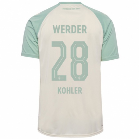 Kandiny Kinder Ethan Kohler #28 Cremeweiß Hellgrün Auswärtstrikot Trikot 2024/25 T-Shirt