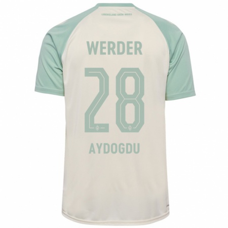 Kandiny Kinder Onur Aydogdu #28 Cremeweiß Hellgrün Auswärtstrikot Trikot 2024/25 T-Shirt