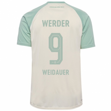 Kandiny Kinder Sophie Weidauer #9 Cremeweiß Hellgrün Auswärtstrikot Trikot 2024/25 T-Shirt