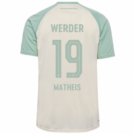 Kandiny Kinder Saskia Matheis #19 Cremeweiß Hellgrün Auswärtstrikot Trikot 2024/25 T-Shirt