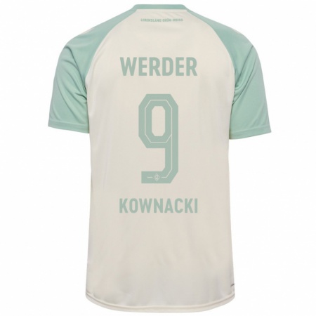 Kandiny Kinder Dawid Kownacki #9 Cremeweiß Hellgrün Auswärtstrikot Trikot 2024/25 T-Shirt